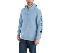 Carhartt Sleeve Logo Hooded Sweatshirt, Sudadera con Capucha Hombre, Azul Niebla, XL
