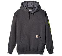 Carhartt Sleeve Logo Hooded Sweatshirt, Sudadera con Capucha Hombre, Carbon Heather, XL