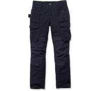 Carhartt Steel-Pantalón Cargo de Trabajo con Detalle Doble en la Parte Delantera, múltiples Bolsillos, Azul (Navy), 34W / 34L para Hombre