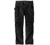 Carhartt Relaxed Fit Straight Steel Rugged Flex Ripstop Double-Front Cargo Pantalón, negro, tamaño 32 36 para Hombres