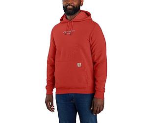 Carhartt Sudadera Carhartt Force, ligera, con estampado de logotipo, corte relajado, para hombre, roja, XXL