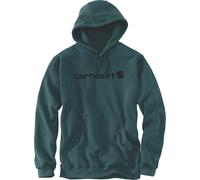 Carhartt Signature Logo Midweight Sudadera con capucha, negro-verde, tamaño 2XL para Hombres