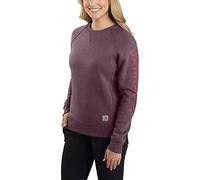 Carhartt Sudadera con Logotipo de Manga Larga con Cuello Redondo y Corte Relajado, Blackberry Heather, M para Mujer