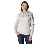 Carhartt Sudadera con logotipo gráfico en la manga, tejido de grosor medio, Relaxed Fit Para Mujer, Gris asfalto claro jaspeado, L