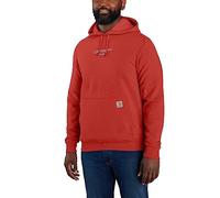 Carhartt Sudadera Force Relaxed Fit, ligera, con estampado de logotipo, para hombre, roja, L