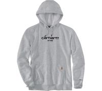 Carhartt Sudadera con capucha para hombre con logotipo de Light, Heather Asphalt, L