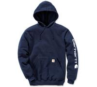 Carhartt Sudadera Midweight Signature Sleeve Logo Hooded Sweatshirt New Navy M