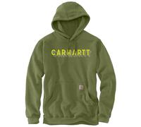 Carhartt Sudadera Rain Defender, holgada, de peso medio, con estampado de logotipo, para hombre, color verde L