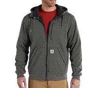 Carhartt Sudadera Wind Fighter, cremallera, corte relajado, gris carbón jaspeado, XS