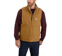 Carhartt Washed Duck Lined Mock Neck Vest, Ropa Exterior de Trabajo Hombre, Marrón (Carhartt Brown), L