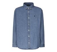 Carhartt Wip - Camisa Azul con Logo Bordado Corte Holgado - Shirts - Hombre - Azul - M -