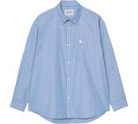 Carhartt WIP - Camisas - L/S Keene Shirt Keene Stripe Curacao - Talla M - Azul Azul M