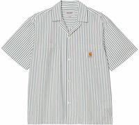 Carhartt WIP - Camisas - S/S Leavel Shirt Leavel Stripe Blue River / Wax - Talla L - Azul Azul L