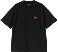 Carhartt WIP - Camisetas mujer - W' S/S Heart Patch T-Shirt Black / Red para Mujer - Talla L - Negro Negro L