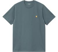 Carhartt WIP - Camisetas - S/S Chase T-Shirt Cozy Blue / Gold - Talla L - Azul Azul L
