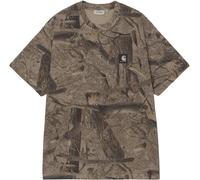 Carhartt WIP - Camisetas - S/S Feather Tree T-Shirt Camo Feather Tree Khaki Shungite Garment Dyed - Talla S - Caqui Caqui S