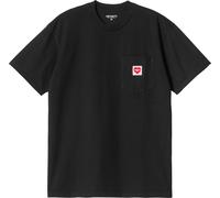 Carhartt WIP - Camisetas - S/S Pocket Heart T-Shirt Black / Red - Talla XL - Negro Negro XL