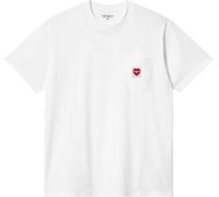 Carhartt WIP - Camisetas - S/S Pocket Heart T-Shirt White / Red - Talla XS - Blanco Blanco XS