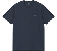 Carhartt WIP - Camisetas - S/S Script Embroidery T-Shirt Deep Night / White - Talla L - Azul marino Azul marino L