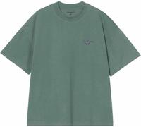 Carhartt WIP - Camisetas - S/S Signature Script T-Shirt Silver Pine / Jupiter - Talla S - Verde Verde S