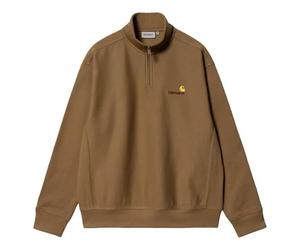 Carhartt WIP i027014-2 Sudadera con media cremallera American SCRIPT para hombre, HamiltonBrown (HZ), S