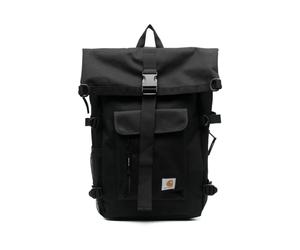 Carhartt Wip- Mochila Negra con Logo-Patch- Bags- Hombre- Negro- ONE SIZE- Mochila Negra con Logo-Patch