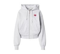 Carhartt WIP Sudadera con cremallera 'Heart II Hartt' gris claro / rojo / negro, Talla L
