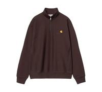 CARHARTT WIP Sudadera con media cremallera con escritura americana, color marrón palisandro, Palisander, M
