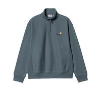 CARHARTT WIP Sudadera con media cremallera y escritura americana, color azul oficina, Azul oficina, L