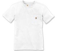 Carhartt K87 Camiseta De Manga Corta Con Bolsillo, Ajuste Holgado, Tejido Grueso Mujer, Blanco, XL