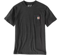 Carhartt, Hombre, K87 Camiseta De Manga Corta Con Bolsillo, Ajuste Ligeramente Holgado, Tejido Grueso, Gris carbón jaspeado, XS