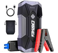 CARHEV Arrancador de Coche 4500A, Arrancador de Bateria de Coche Portátil (hasta 8,0L de Gas o 8,0L de Diésel), 12V Car Jump Starter con Linterna LED y Pinzas bateria Coches