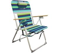 CARIBBEAN JOE CJ-7779LMST - Silla de Playa Plegable (5 Posiciones), diseño de Rayas, Color Verde