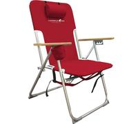 Caribbean Joe CJ-7779RED - Silla de Playa Plegable (5 Posiciones), Color Rojo