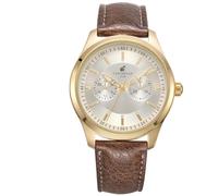 CARIBBEAN JOE Relojes de pulsera analógicos para hombre, diseño clásico de caja redonda, movimiento de cuarzo, estilo subdial decorativo, relojes de moda casuales para uso diario y regalo, Dorado