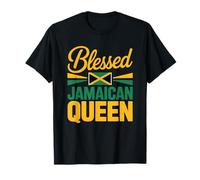 Caribbean Vibes Jamaican Girl Blessed Queen Camiseta