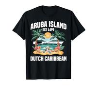Caribe Vacaciones Fan Holandés Turístico Viaje Isla Aruba Camiseta