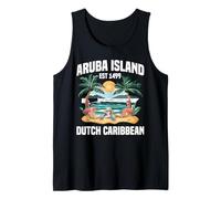 Caribe Vacaciones Fan Holandés Turístico Viaje Isla Aruba Camiseta sin Mangas