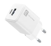 Caricabaterías Cellular line USB Tipo-A/C MULTIPOWER DUAL 30W GaN Blanco