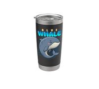 Caricatura Azul Ballena Raza Mar Animal Amante Lindo Ballenas Vaso térmico de acero inoxidable de doble pared
