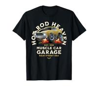 Caricatura de Coche clásico de Hotrod Heaven Muscle Car Garage de EE. UU. Camiseta