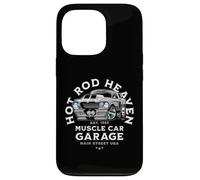 Caricatura de Coche clásico de Hotrod Heaven Muscle Car Garage de EE. UU. Carcasa para iPhone 13 Pro