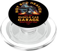 Caricatura de Coche clásico de Hotrod Heaven Muscle Car Garage de EE. UU. PopSockets PopGrip para MagSafe