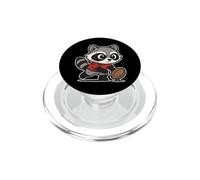 Caricatura De Preparación De Patada De Mapache De Rugby PopSockets PopGrip para MagSafe