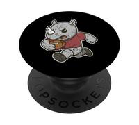 Caricatura de Rugby Rhino Carga PopSockets PopGrip Adhesivo