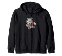 Caricatura de Rugby Rhino Carga Sudadera con Capucha
