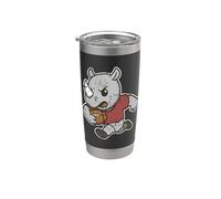 Caricatura de rugby Rhino carga Vaso térmico de acero inoxidable de doble pared