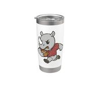 Caricatura de rugby Rhino carga Vaso térmico de acero inoxidable de doble pared