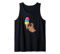 Caricatura De Verano Lindo Helado PU Camiseta sin Mangas