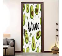 Caricatura DiversióN Infantil AguacatePuerta Adhesivo Fotográfico Vinilo 88x200 cm Blanco Pegatina Mural Autoadhesiva Extraíble e Impermeable PVC para Puerta,Mural,Salón, Cocina Calcomanía puerta Baño